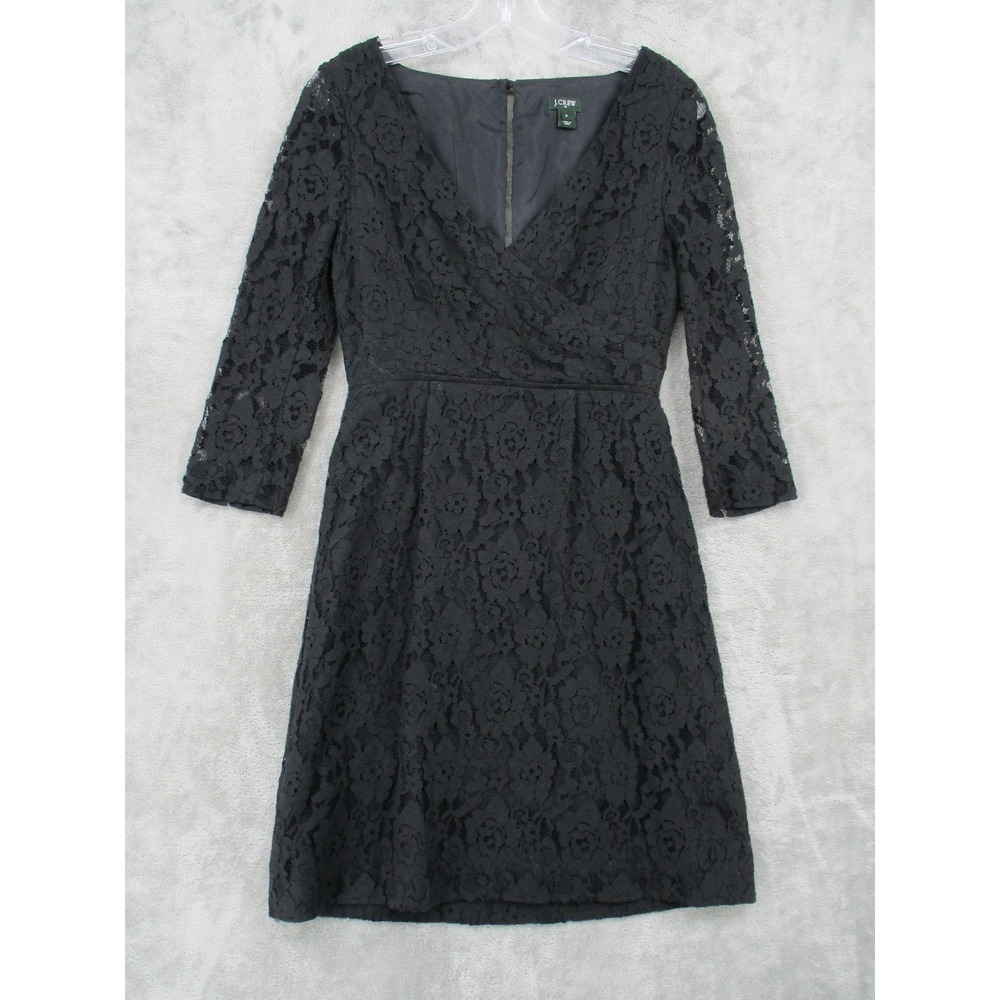 Vintage J Crew‎ Dress Womens 4 Sheer Lace Romantic Dark Coquette Evening Event